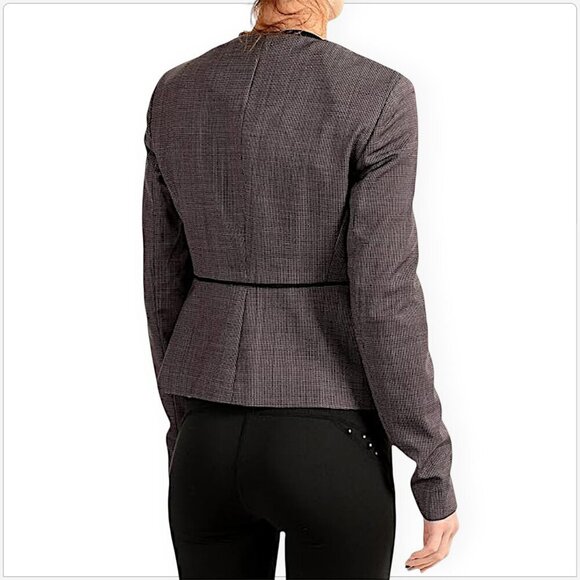 Hugo Boss Jokile Grenadine Fantasy Microcheck Collarless Blazer Jacket NWT New 0 - Picture 3 of 8